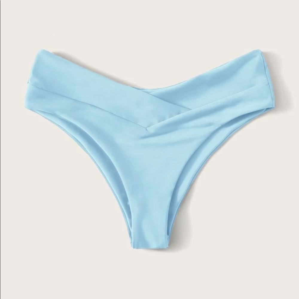 Light blue high cut bikini bottoms